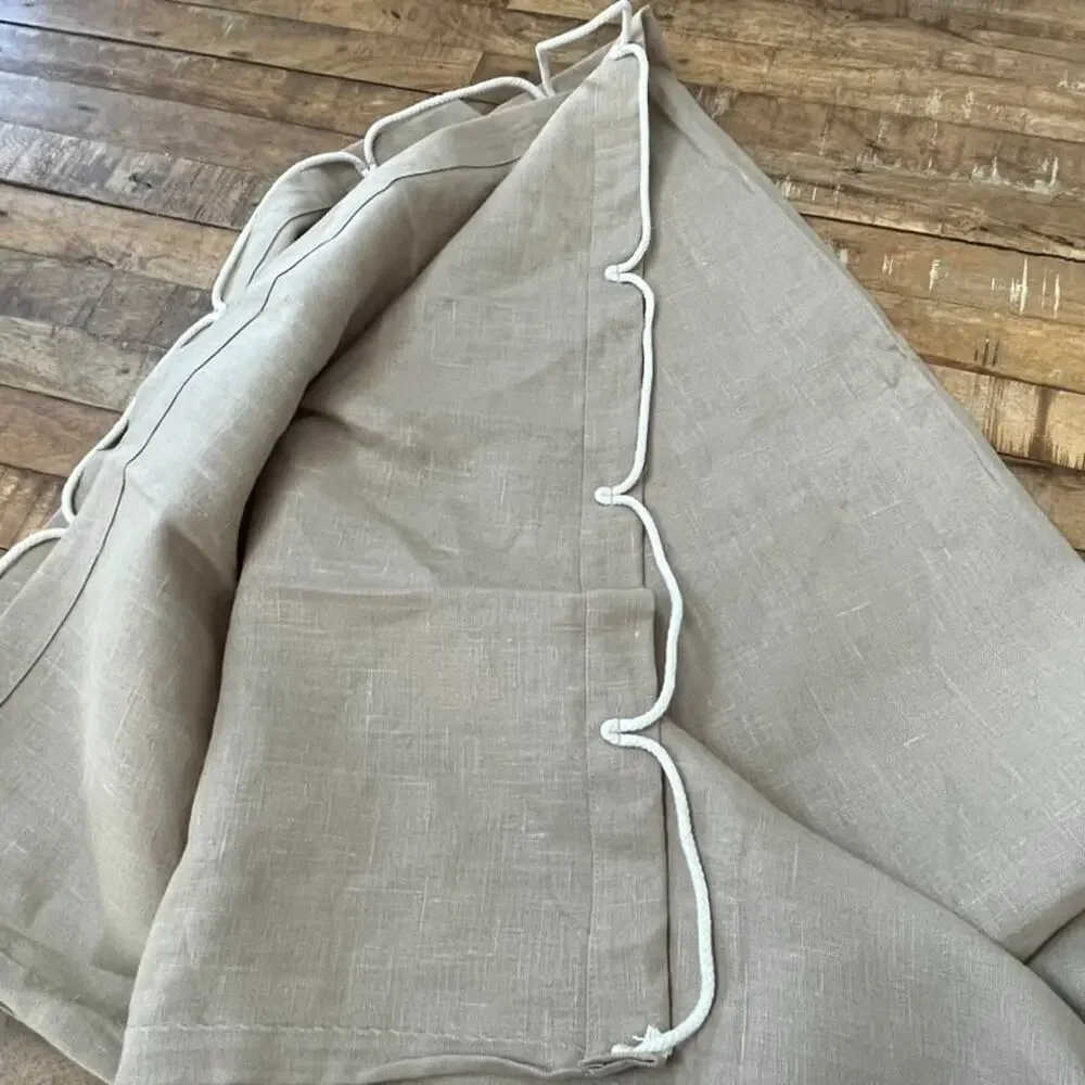 Spiegel Neutral Beige Linen Curtain Panels 1 Pair Rope Details 92